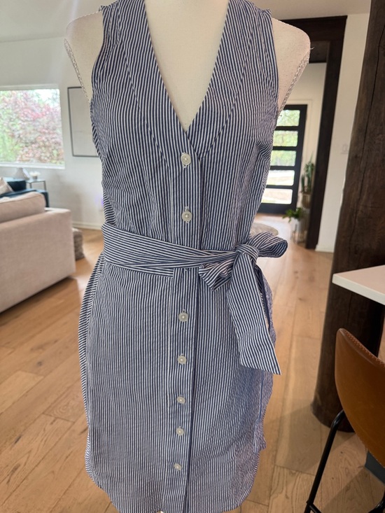 Rachael Ray Dresses & Skirts - Rachael Ray Light Blue & White Striped Tie-Waist Midi Dress 👗 Spring Dress